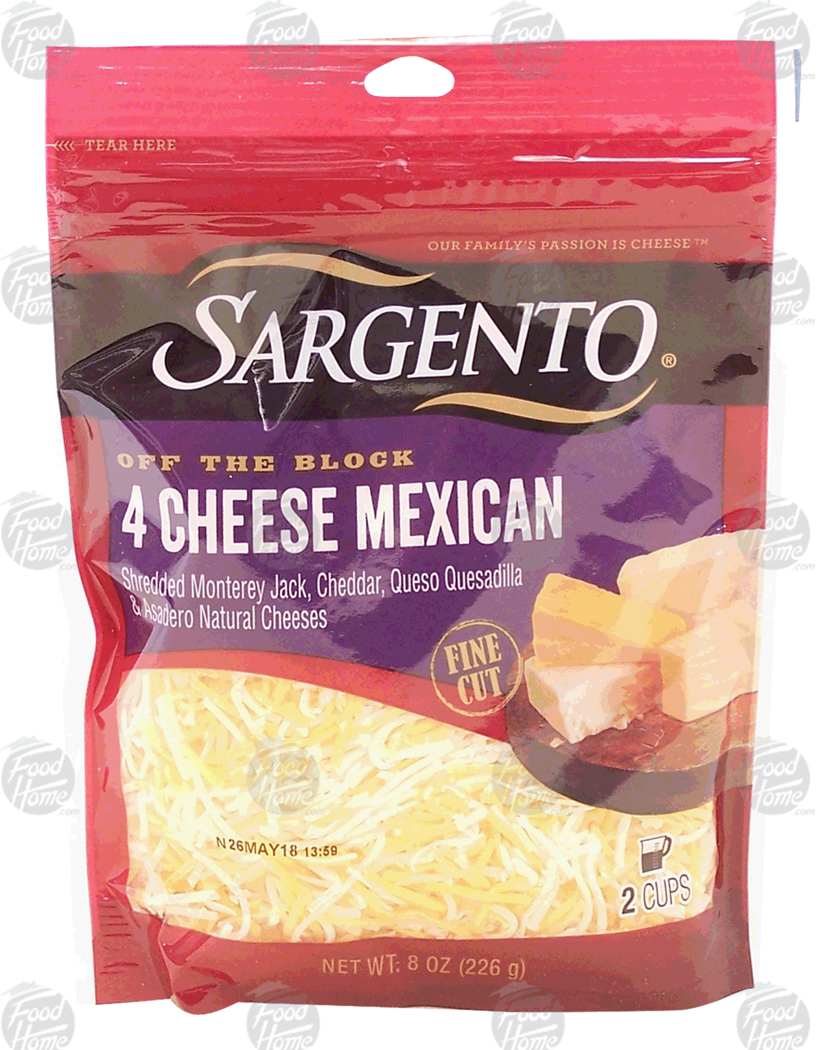 Sargento(R) Off the Block 4 cheese mexican; monterey jack, cheddar, queso & asadero cheese Full-Size Picture